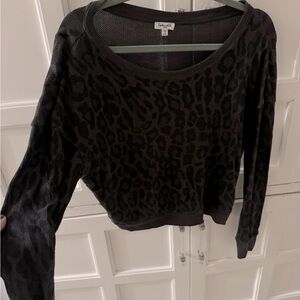 Leopard print gray Splendid sweater, size small